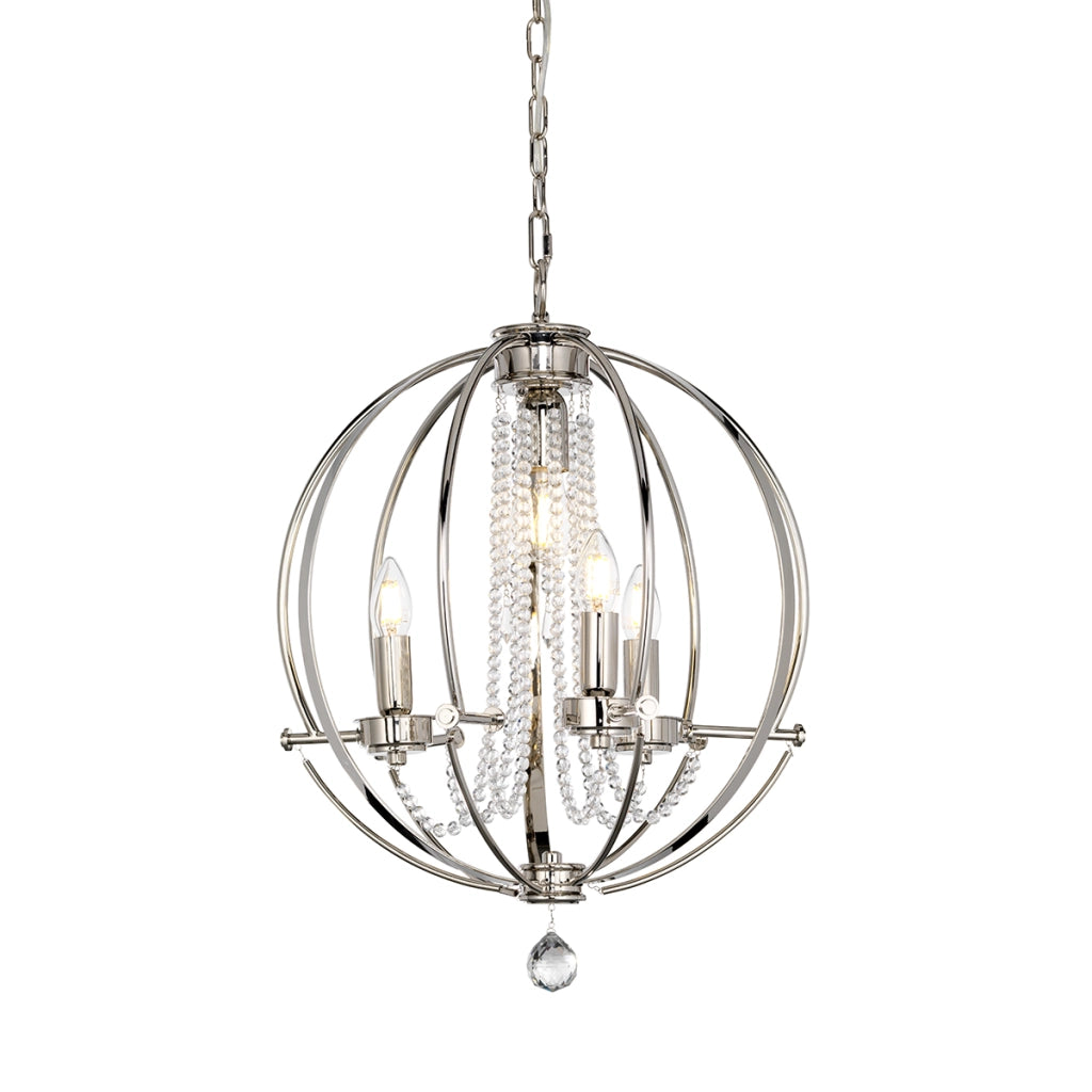 Lampadario a sfera Cassie Elstead Ø46 nichel 3xE14 Lampadario a sfera Cassie Elstead Ø46 nichel 3xE14