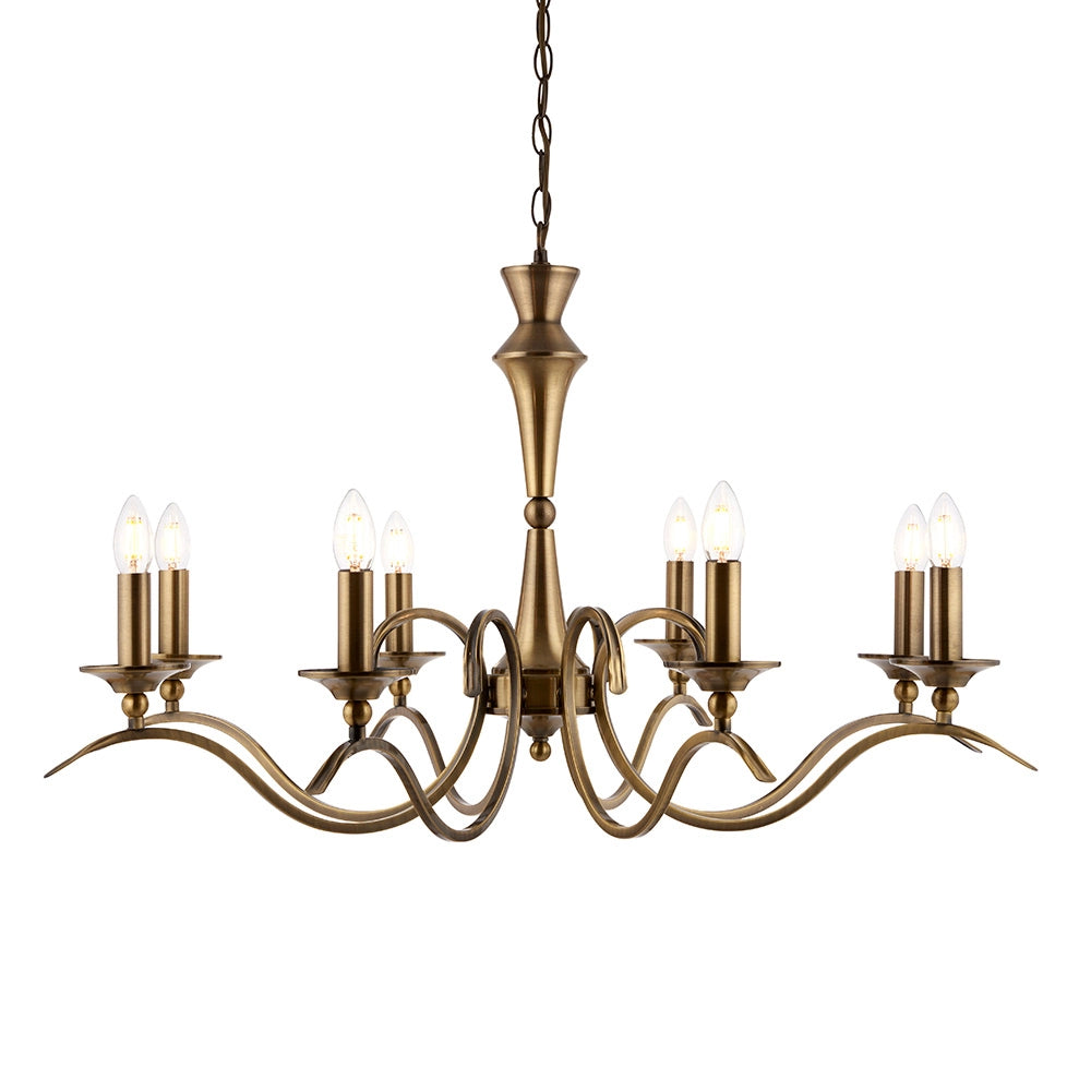 Lampadario a sospensione Kora ottone antico 8xE14 Endon Lampadario a sospensione Kora ottone antico 8xE14 Endon