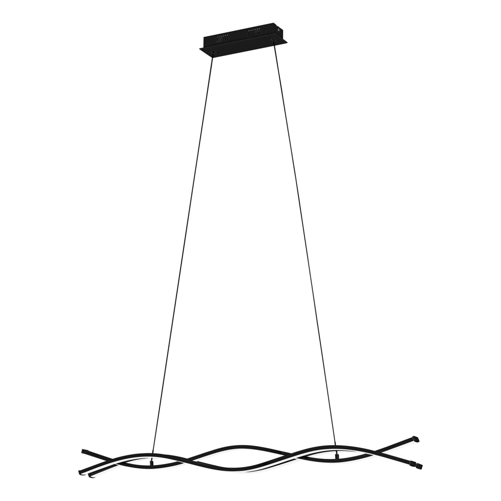 Lampadario A Sospensione Moderno Lasana 3 Acciaio Nero 1 Luce Led 33W 4500Lm