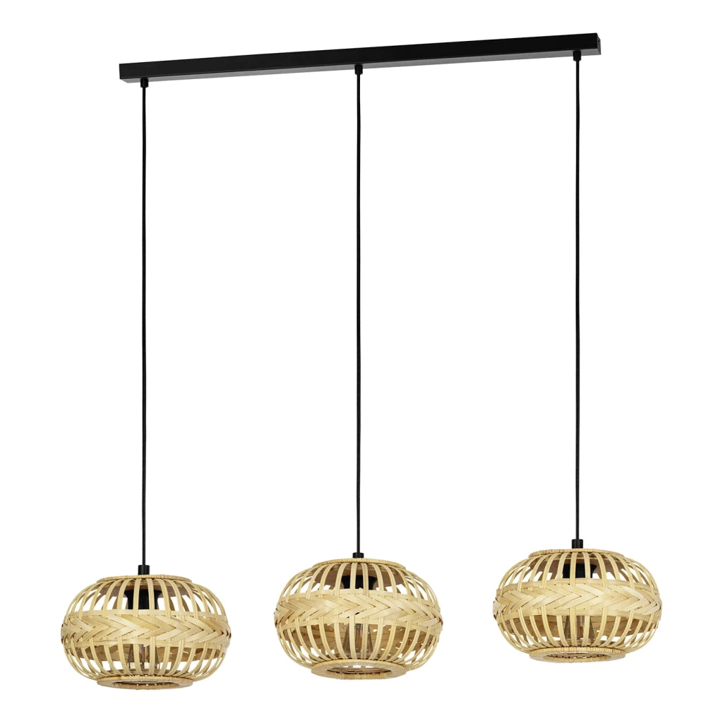 Lampadario A Sospensione Vintage Amsfield 1 Acciaio Nero Legno 3 Luci E27 Lampadario A Sospensione Vintage Amsfield 1 Acciaio Nero Legno 3 Luci E27