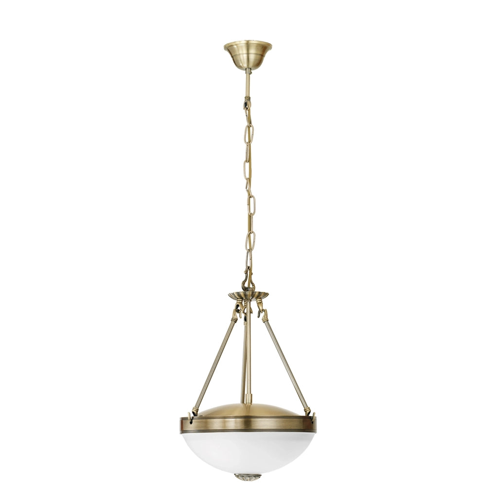 Lampadario A Sospensione Vintage Savoy Metallo Brunito Vetro 2 Luci E27 Lampadario A Sospensione Vintage Savoy Metallo Brunito Vetro 2 Luci E27