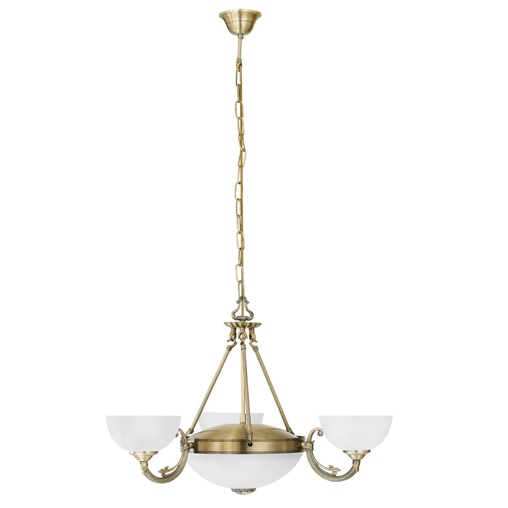 Lampadario A Sospensione Vintage Savoy Metallo Brunito Vetro 3 Luci E14 Lampadario A Sospensione Vintage Savoy Metallo Brunito Vetro 3 Luci E14