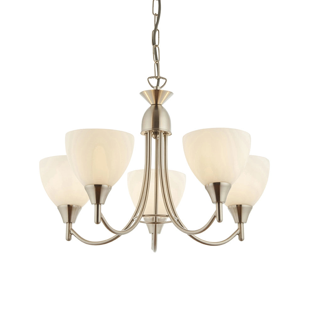 Lampadario classico Alton cromo satinato 5xE14 Endon Lampadario classico Alton cromo satinato 5xE14 Endon