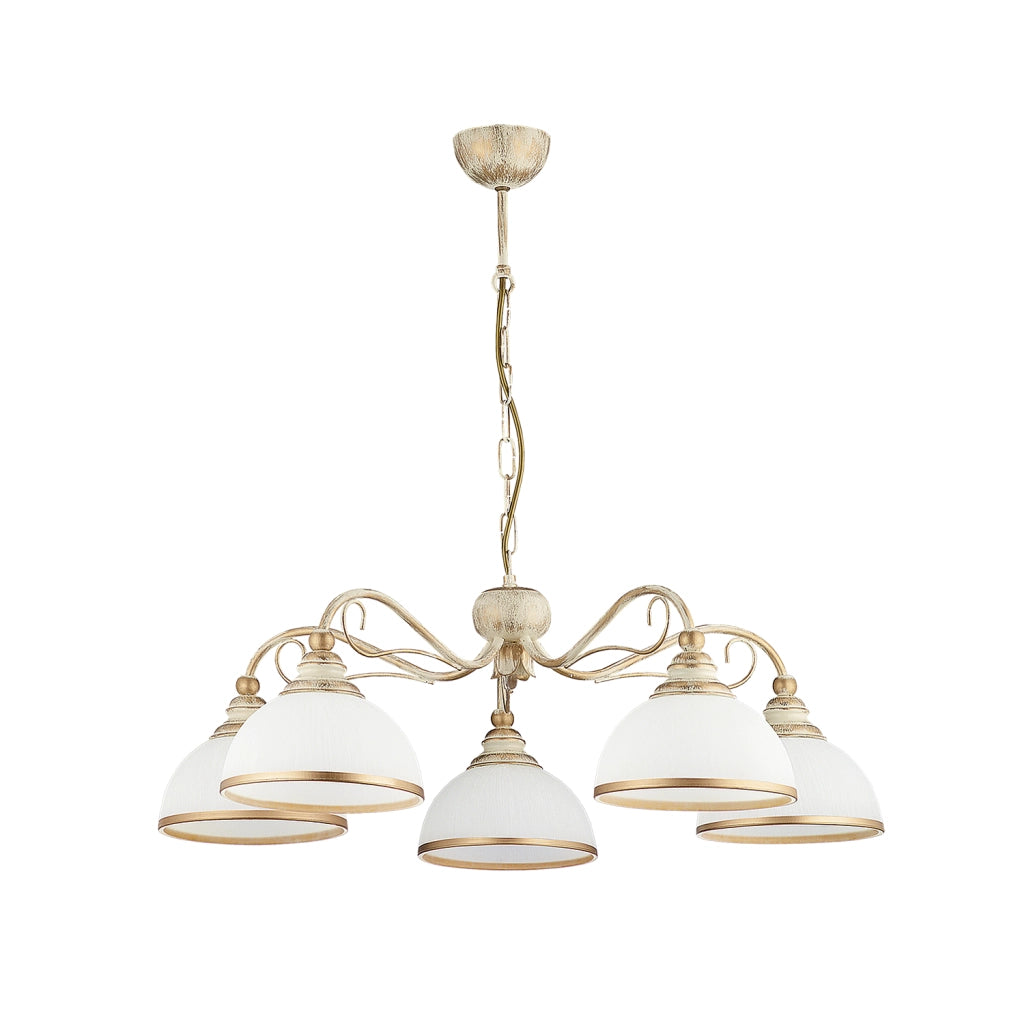 Lampadario classico XSARA ecru 5xE27 vetro Jupiter Lampadario classico XSARA ecru 5xE27 vetro Jupiter