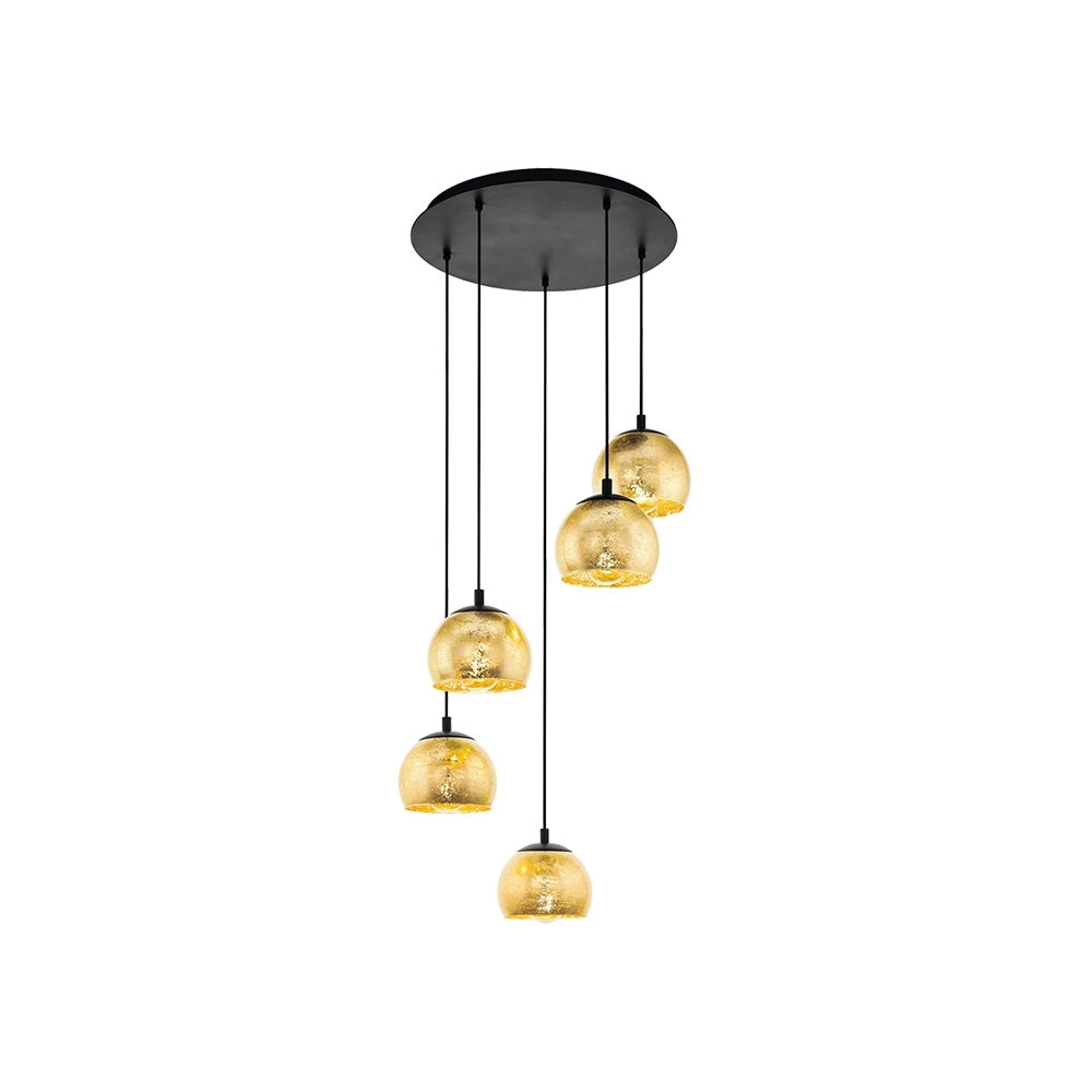 Lampadario Contemporaneo Albaraccin 5 Luci Metallo Nero Lampadario Contemporaneo Albaraccin 5 Luci Metallo Nero