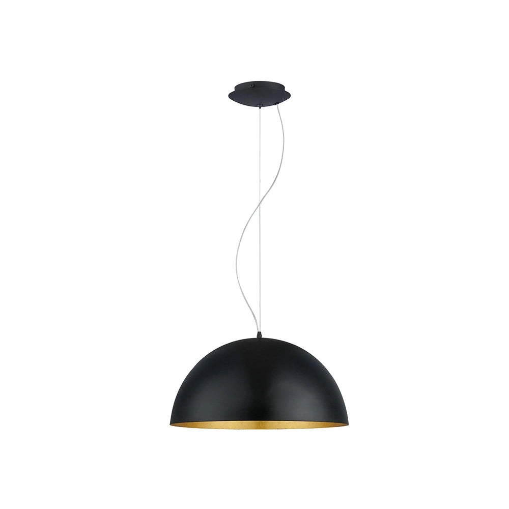 Lampadario Contemporaneo Gaetano 1 Luce Acciaio Nero E Oro