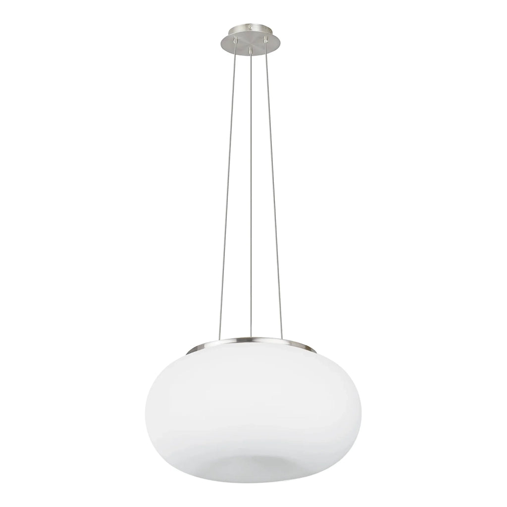 Lampadario Contemporaneo Optica Acciaio Nichel Opaco Vetro 2 Luci E27