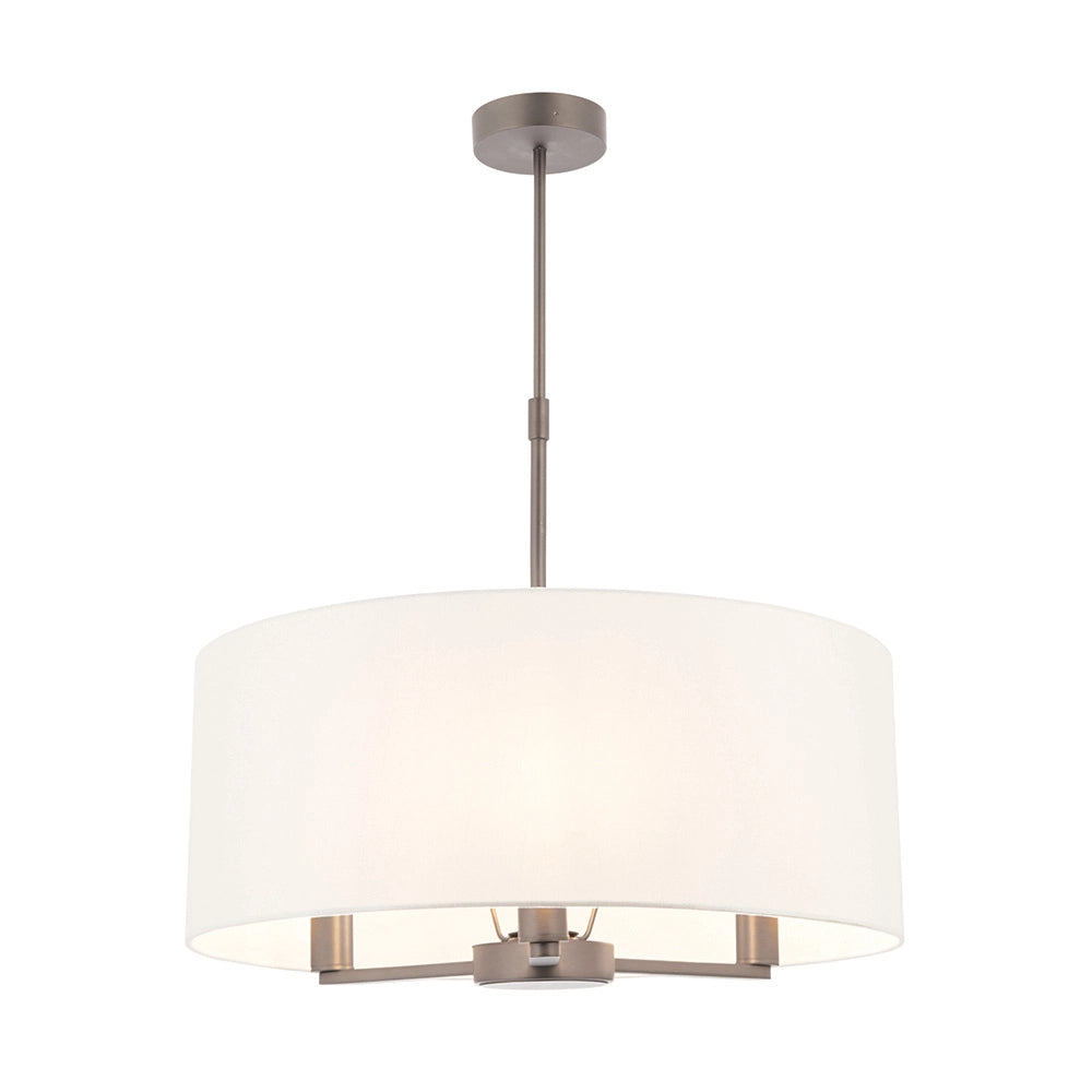 Lampadario Daley Endon 3 luci nichel opaco E14 bianco Lampadario Daley Endon 3 luci nichel opaco E14 bianco