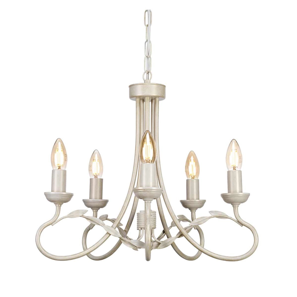 Lampadario Elstead Olivia avorio/oro patinato 5xE14 Ø47cm Lampadario Elstead Olivia avorio/oro patinato 5xE14 Ø47cm