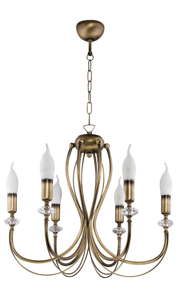 Lampadario MELODY a candela oro antico 6xE14 Jupiter Lampadario MELODY a candela oro antico 6xE14 Jupiter