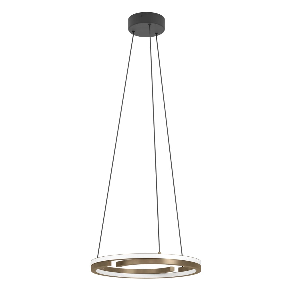 Lampadario Mezzomonte Alluminio Nero Bronzo 2 Luci Led 40W 2220+2220Lm Ip20