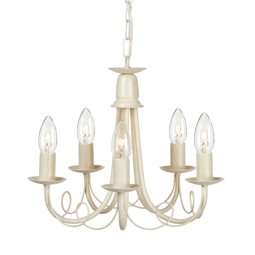 Lampadario Minster avorio oro patina 5 luci E14 Elstead Lampadario Minster avorio oro patina 5 luci E14 Elstead