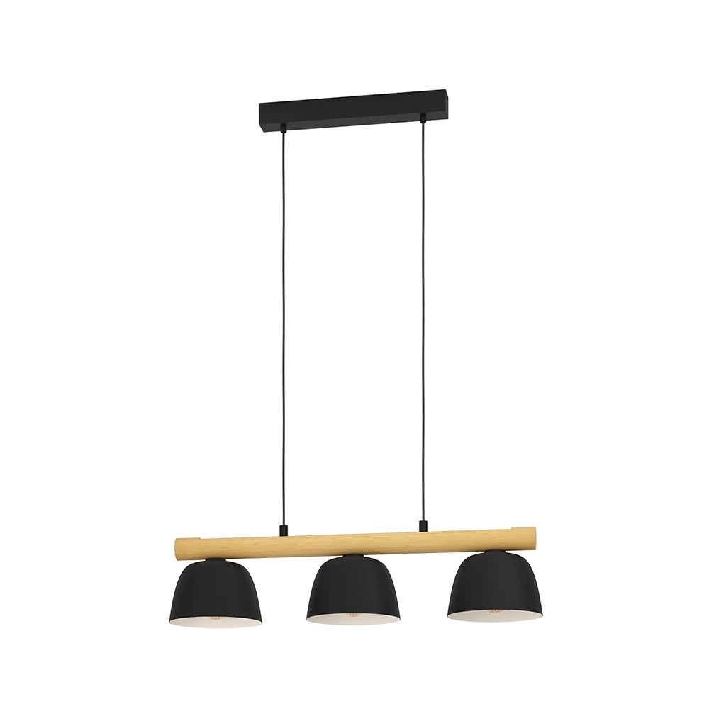 Lampadario Moderno Sherburn 3 Luci Metallo Nero E Marrone Lampadario Moderno Sherburn 3 Luci Metallo Nero E Marrone