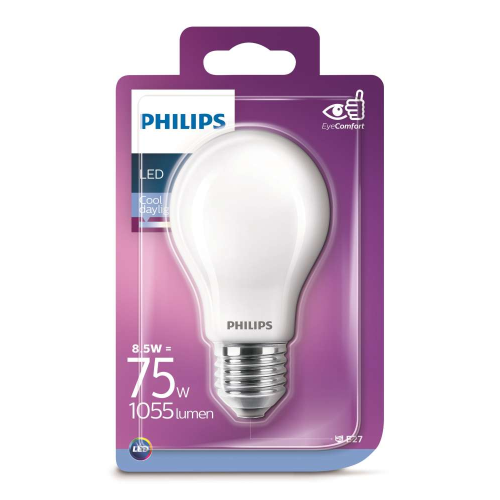 Lampadina Goccia Led 8.5 W - 75 W - E 27 Bianca Fredda - Philips