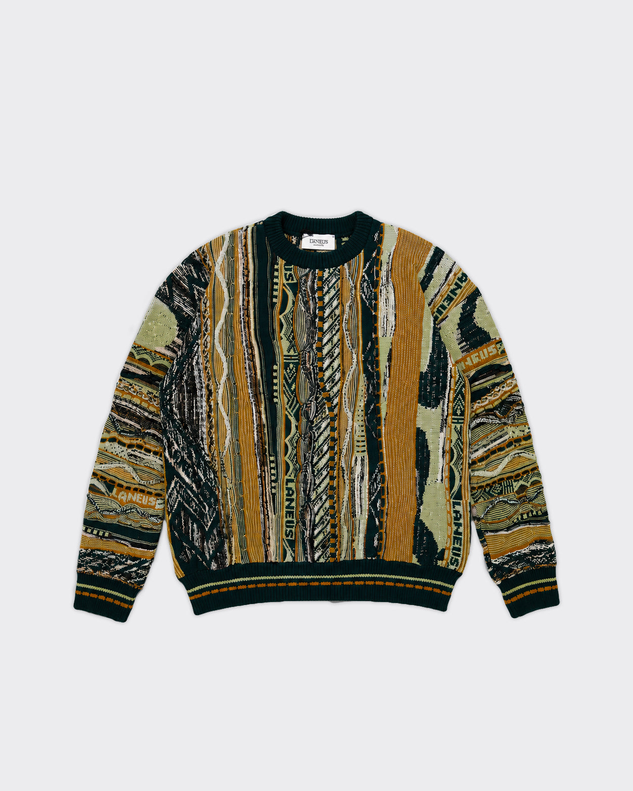 Laneus Crewneck Boxy Jacquard Verde/Multi