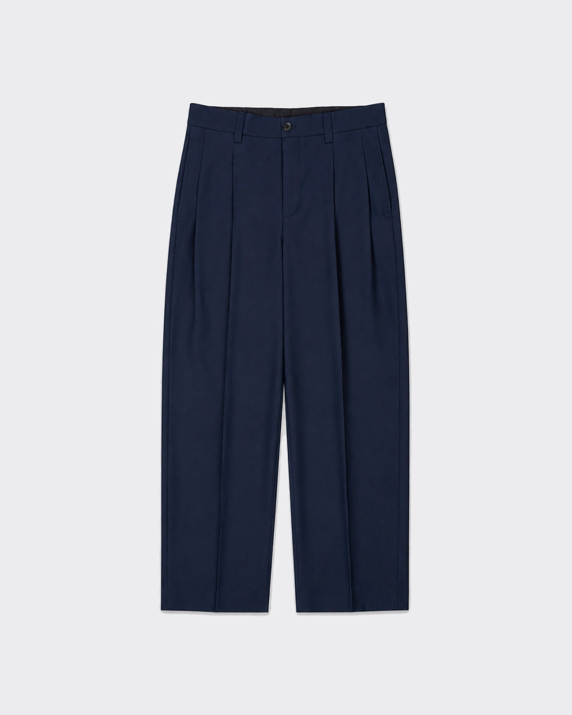Laneus Pantalone In Lana Wide Leg Blu Navy