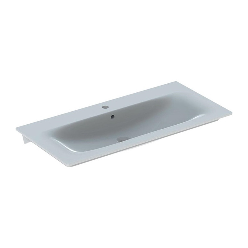 Lavabo Geberit Renova Plan, 100x48cm, Foro Rubinetto Centrale, Bianco