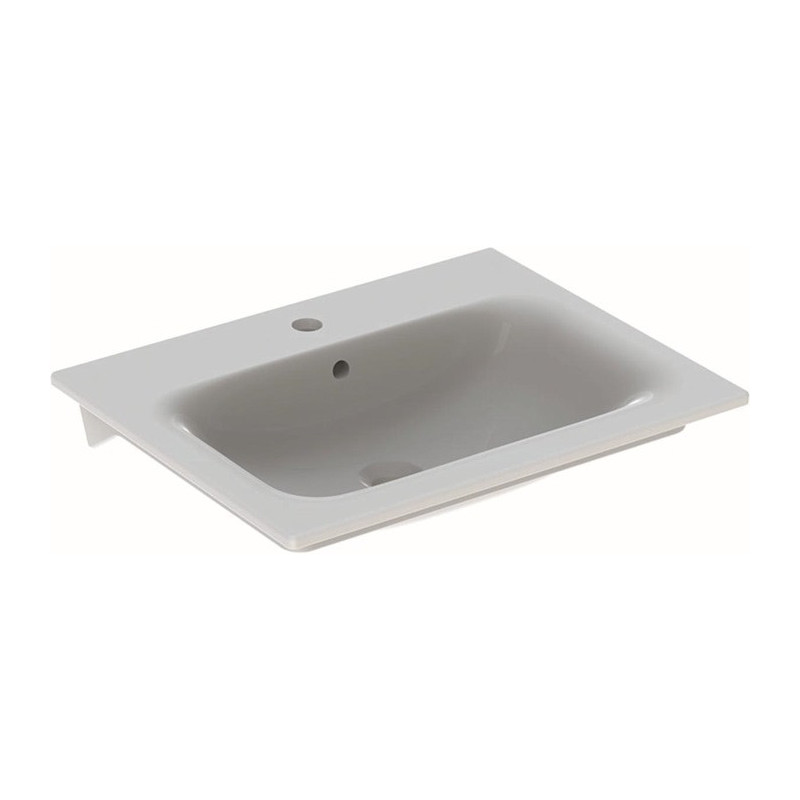 Lavabo Geberit Renova Plan, 60x48cm, Foro Rubinetto Centrale, Bianco