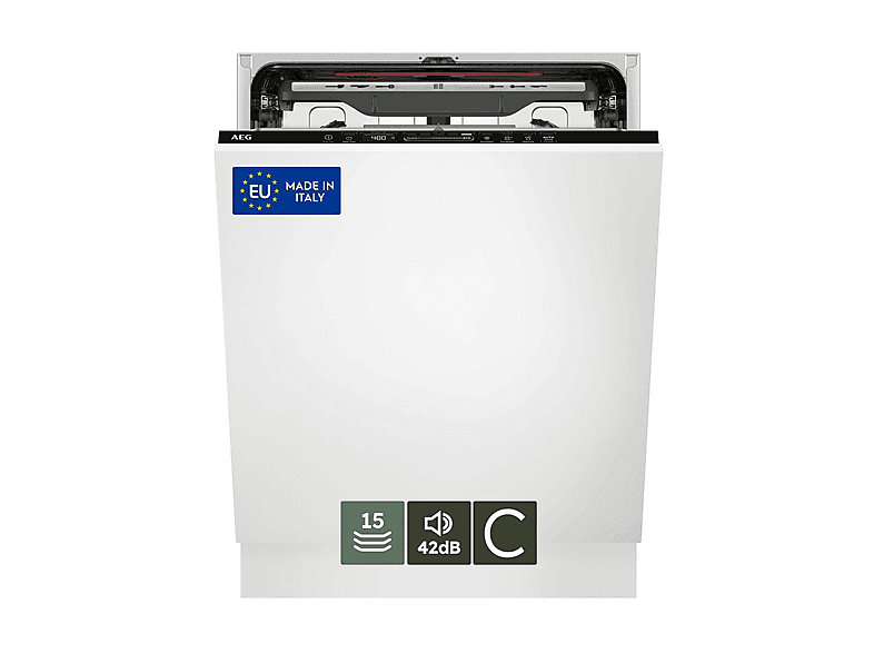 LAVASTOVIGLIE INCASSO Pannello frontale non in dotazione AEG FSE74707P, Programmi 7, Dimensioni: L 59,6 cm, A 81,8 P 55 Rumorosità 42 dB(A), Consumo di acqua 11 l, nero, Classe C