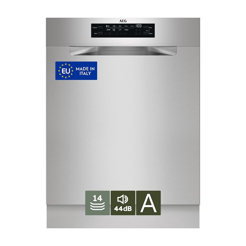 LAVASTOVIGLIE INCASSO Pannello frontale non in dotazione AEG FUS7674APM, Programmi 9, Dimensioni: L 59,7 cm, A 81,8 P 57,6 Rumorosità 44 dB(A), Consumo di acqua 10,9 l, Inox, Classe