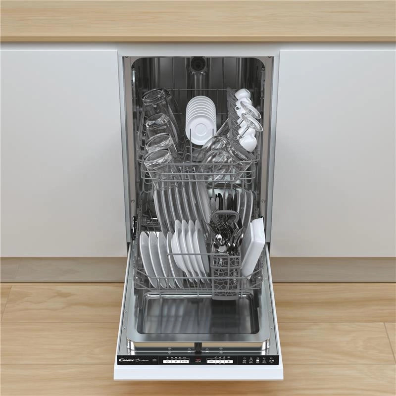 LAVASTOVIGLIE INCASSO Pannello frontale non in dotazione CANDY CDIH 1L949, Programmi 5, Dimensioni: L 44,8 cm, A 82 P 57 Rumorosità 49 dB(A), Consumo di acqua 9 l, Classe F