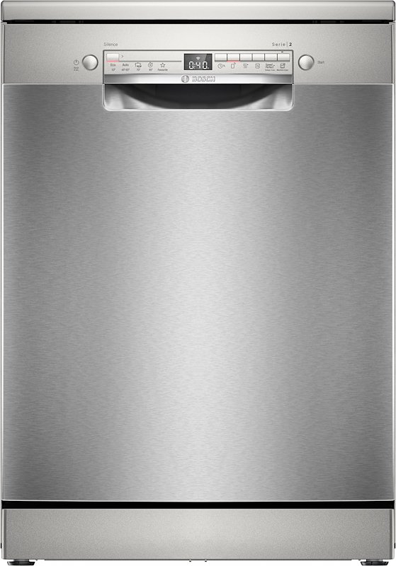 LAVASTOVIGLIE Libera installazione (FS) BOSCH SMS2HTI02E, Programmi 5, Dimensioni: L 60 cm, A 84,5 P Rumorosità 46 dB(A), Consumo di acqua 9 l, Acciaio, Classe D