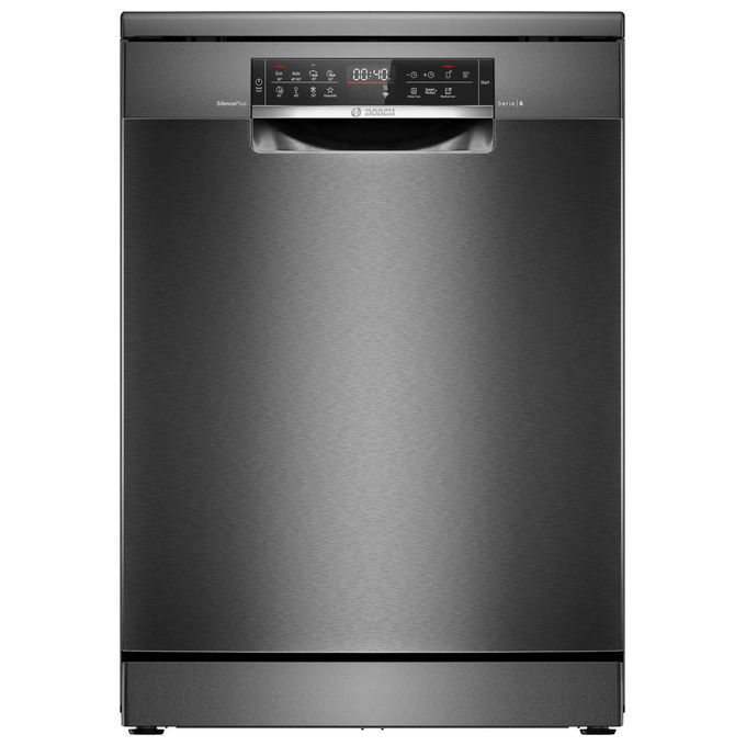 LAVASTOVIGLIE Libera installazione (FS) BOSCH SMS6ECC12E, Programmi 8, Dimensioni: L 60 cm, A 84,5 P Rumorosità 42 dB(A), Consumo di acqua 9 l, Acciaio nero anti-impronta, Classe