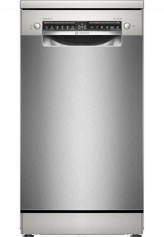LAVASTOVIGLIE Libera installazione (FS) BOSCH SPS4EMI17E, Programmi 6, Dimensioni: L 45 cm, A 84,5 P 60 Rumorosità 44 dB(A), Consumo di acqua 8,7 l, Acciaio spazzolato anti-impronta, Classe B