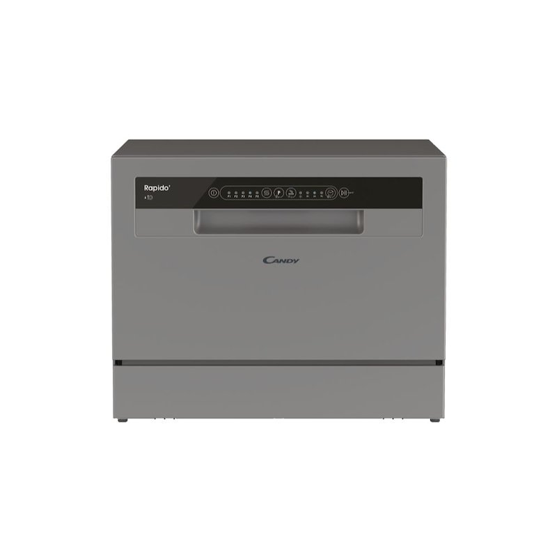 LAVASTOVIGLIE Libera installazione (FS) CANDY CP 6E51LS, Programmi 5, Dimensioni: L 55 cm, A 44,3 P 50,1 Rumorosità 51 dB(A), Consumo di acqua 6,5 l, Moonlight Silver, Classe E