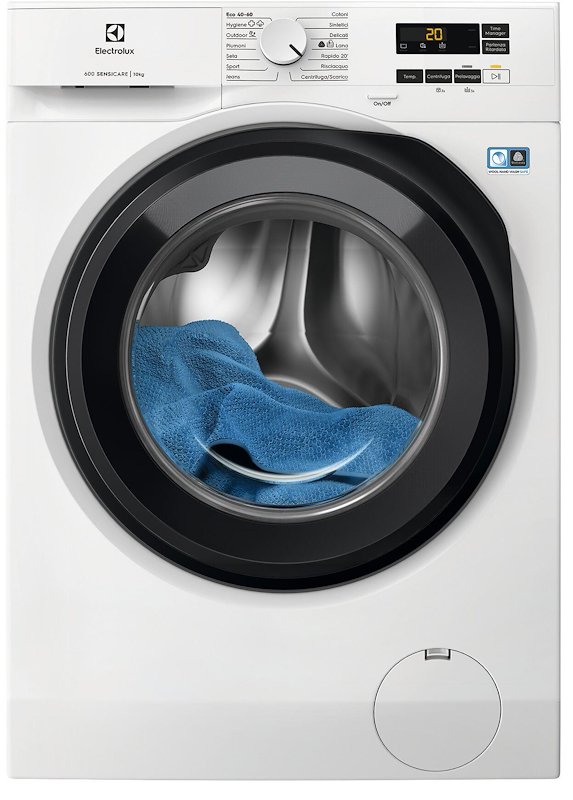 LAVATRICE Caricamento frontale ELECTROLUX EW6F110G, 10kg, 1400 giri, 14 programmi, profondità 63.6 cm, SensiCare, Motore Inverter+ , Classe A