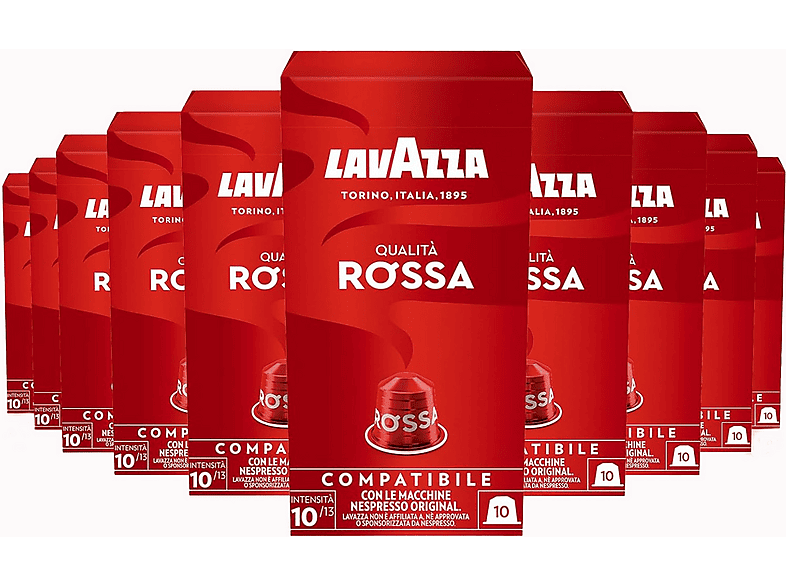 LAVAZZA Caffè in capsula Lavazza Qualità Rossa 100 capsule alluminio compatibili con macchine Nespresso Original