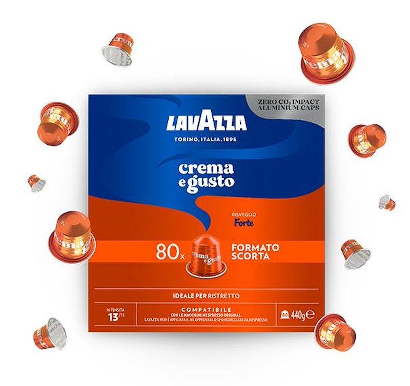 LAVAZZA Caffè in capsule C&G FORTE 80CAPS ALLUMIN, Compatibili Nespresso, 0,44 kg
