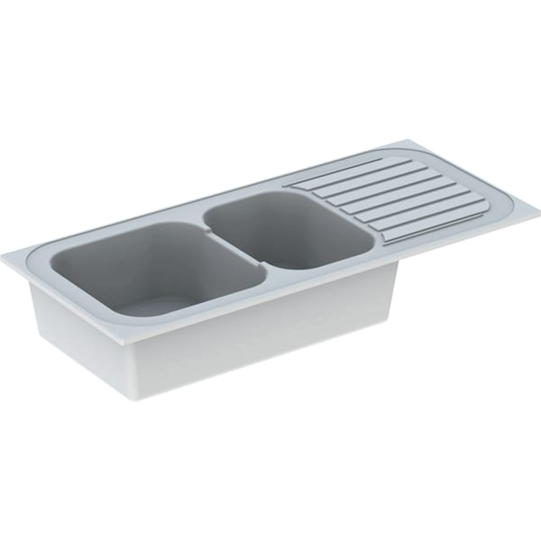Lavello Incasso Vallauris Geberit 2 Vasche 1 Gocciolatoio - 112 X 50 Cm - 680000000 Lavello Incasso Vallauris Geberit 2 Vasche 1 Gocciolatoio - 112 X 50 Cm - 680000000