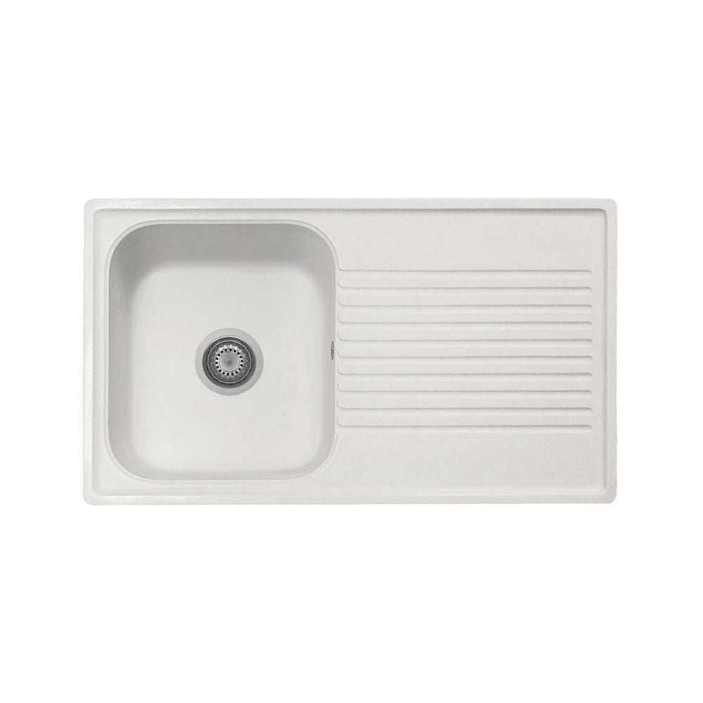 Lavello reversibile 1 vasca gocciolatoio Granitovero861vbip bianco Samet