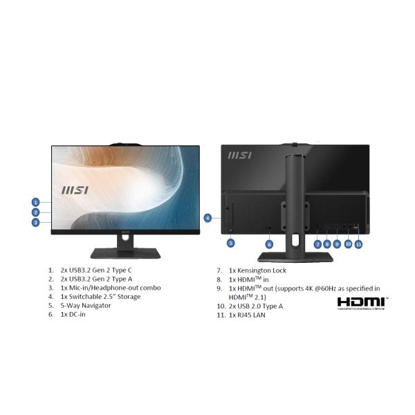 Lcdpc m-touch msi modern am242tp 1m-2277eu 23.8 fhd ag mm black core5-120u 16gbddr5 ssd512gb w11pro lan wifi6e bt hdmi usb Lcdpc m-touch msi modern am242tp 1m-2277eu 23.8 fhd ag mm black core5-120u 16gbddr5 ssd512gb w11pro lan wifi6e bt hdmi usb