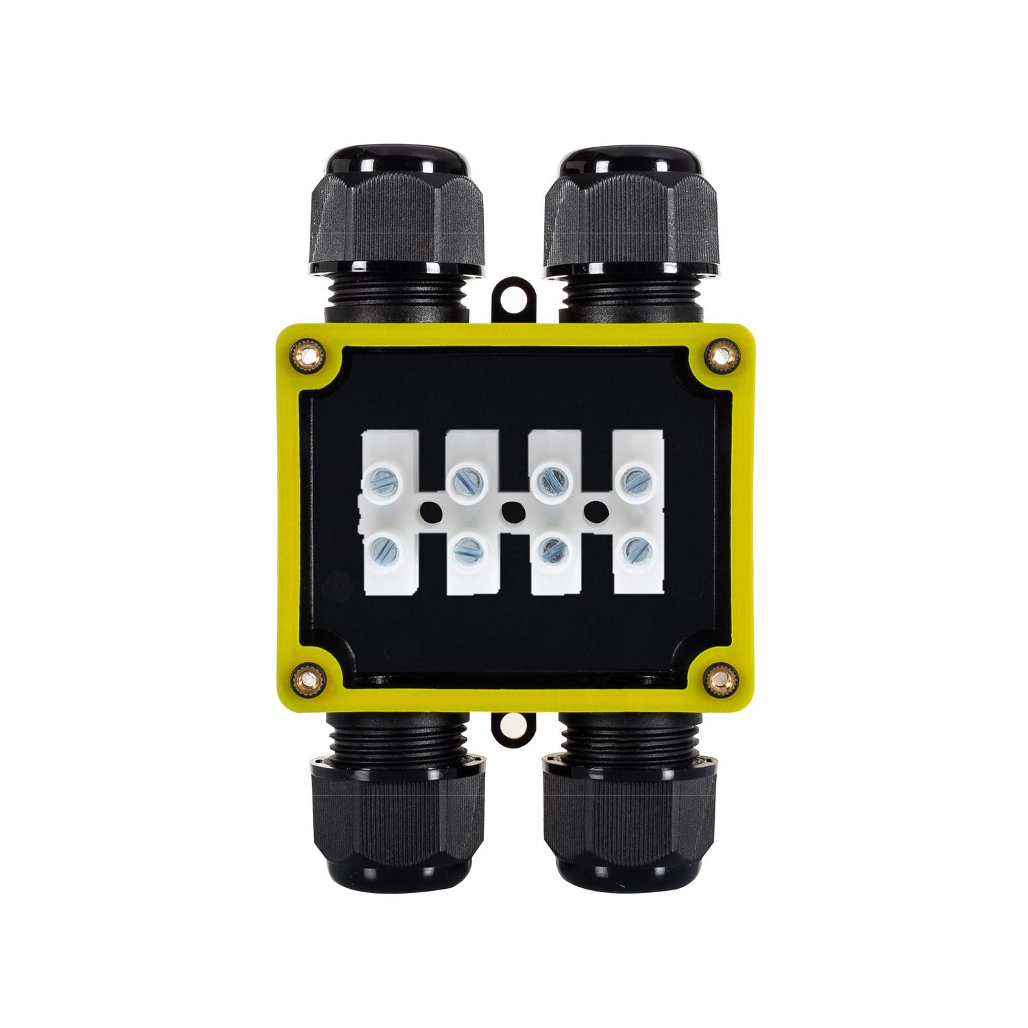 Ledkia Waterproof Junction Box 128x80x40 mm IP68 Black, perfect for various installations with pressure lid and CE certificate for durability. Ideal electrical box for reliable protection in