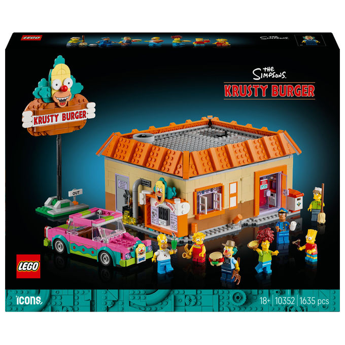 Lego 10352 Krusty Burger The Simpsons Icons Set da Costruzione 1635 Pezzi