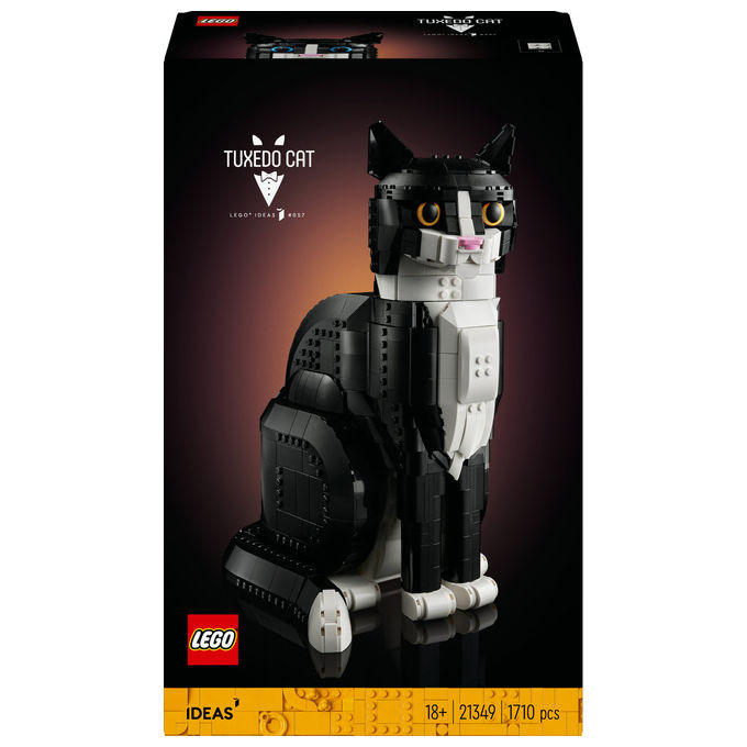 LEGO 21349 Set Costruzioni Gatto Tuxedo 1710 Pezzi Modello Realistico Bianco e Nero Idea Regalo LEGO 21349 Set Costruzioni Gatto Tuxedo 1710 Pezzi Modello Realistico Bianco e Nero Idea Regalo