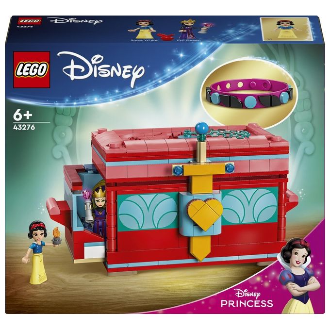 LEGO 43276 Disney Princess Set da costruzione Portagioie di Biancaneve con mini-doll, braccialetto decorabile e stanze nascoste 358 pezzi colore Multicolore