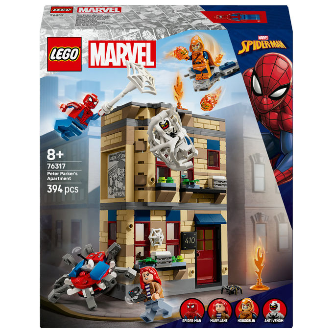 Lego Appartamento di Peter Parker 76317 Set Costruzioni Marvel Spider-Man 394 Pezzi