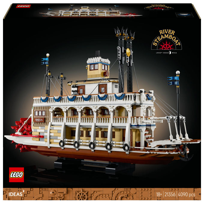 Lego Battello a Vapore Fluviale Ideas Modello da Costruzione 4090 Pezzi 21356