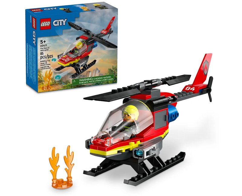 Lego - City Fire Elicottero Dei Pompieri 60411, Multicolore