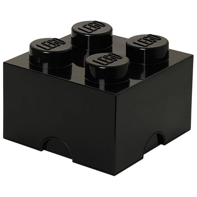 LEGO Contenitore Brick 4 Pomelli Porta Giocattoli Nero