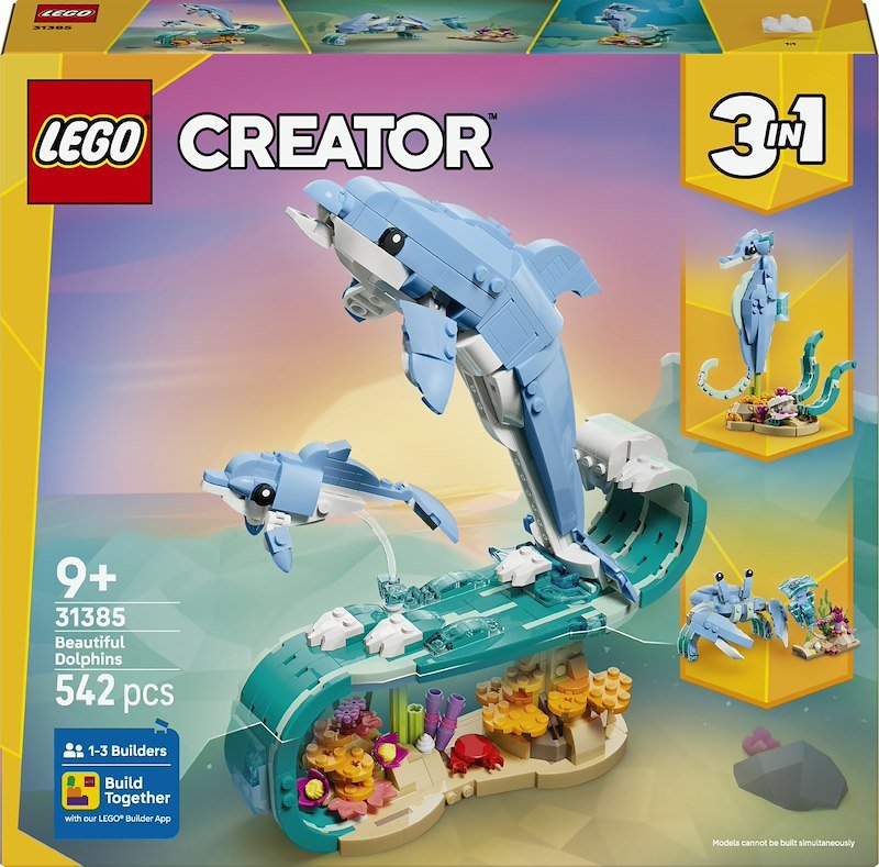 Lego - Creatore 3in1 Animali Marini: Delfini - 31385-multicolore