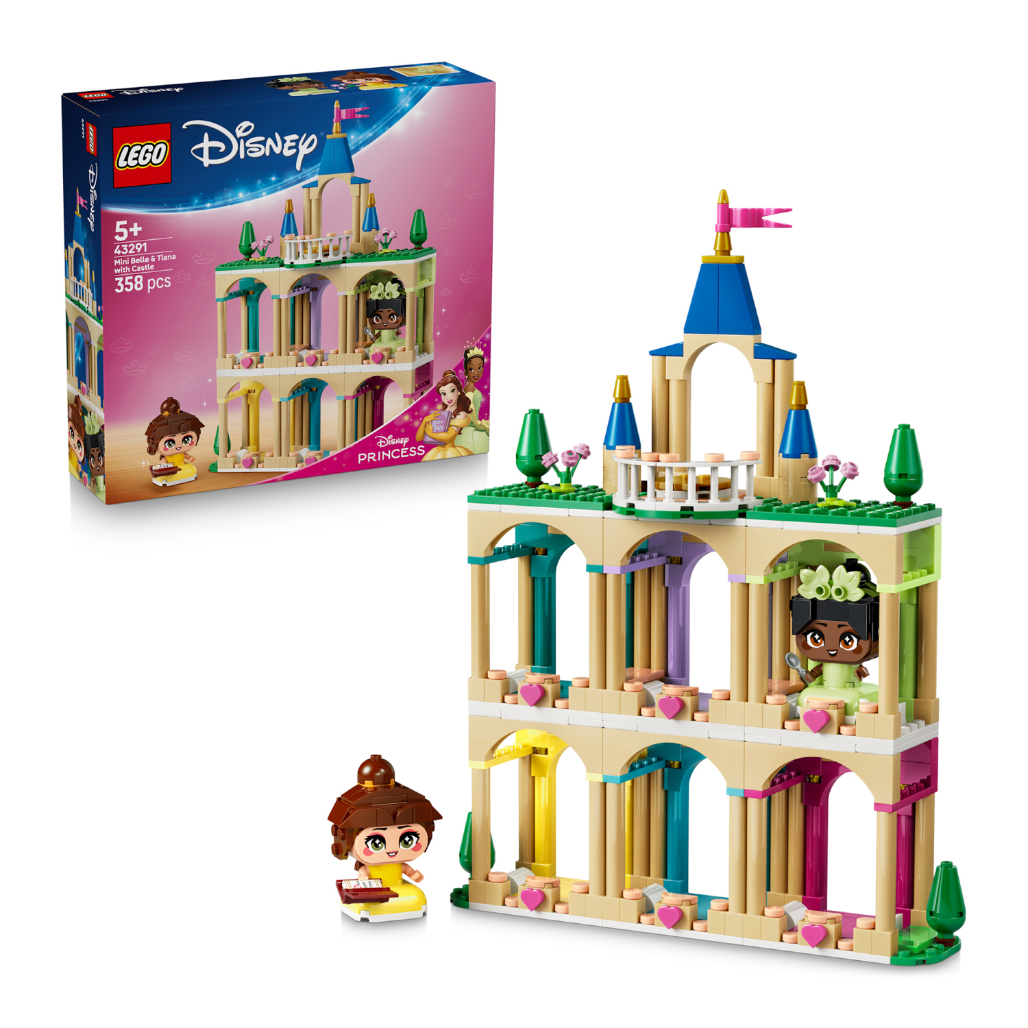 LEGO Disney Princess (43291). Mini-Belle e Mini-Tiana con Castello