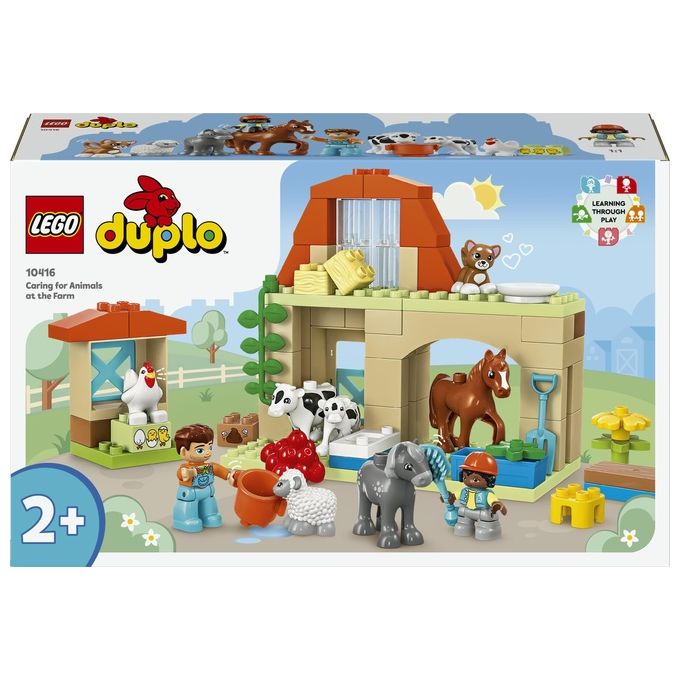 LEGO DUPLO 10416 Cura degli Animali di Fattoria Giocattolo, Gioco di Ruolo Educativo per Bambini 2+ con Figure Giocattolo
