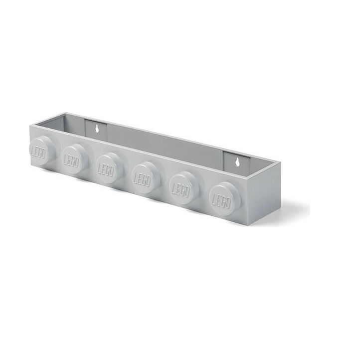 Lego mensola porta libri, grigio chiaro, plastica ABS BPA free, 47.8x7.8x11.5 cm, a parete o su superficie, Classic Lego mensola porta libri, grigio chiaro, plastica ABS BPA free, 47.8x7.8x11.5 cm, a parete o su superficie, Classic