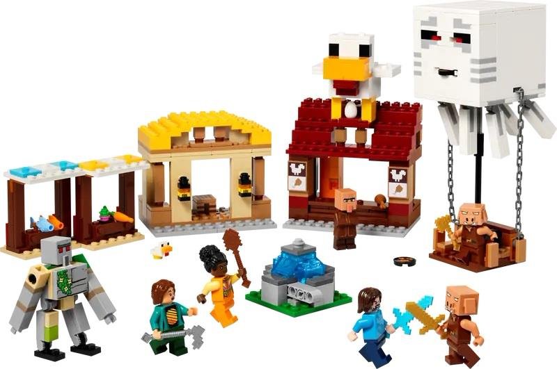 Lego - Minecraft Attacco Al Villaggio Ghast-pallone 21273, Multicolore
