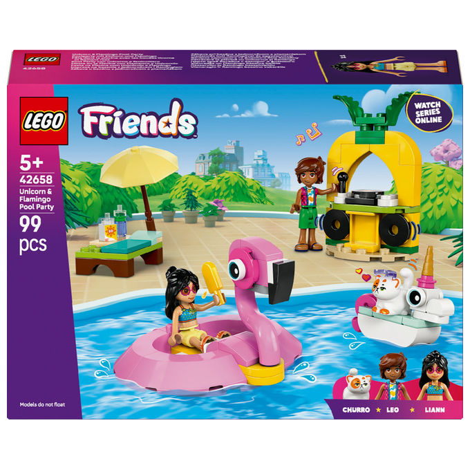 LEGO Pool Party con Unicorno e Fenicottero Set Costruzioni 99 Pezzi