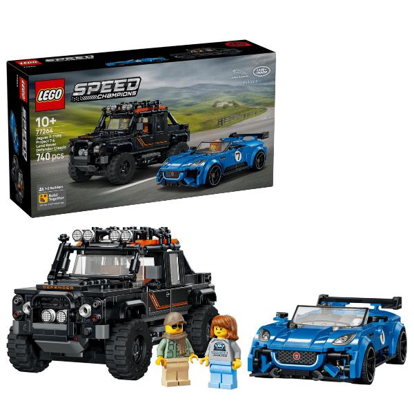LEGO Speed Champions (77264). Jaguar Project 7 e Land Rover Defender